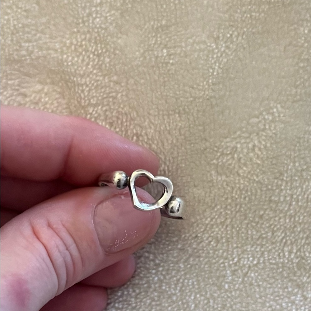 Tiffany and Co. Silver Open Heart Ring — Copy